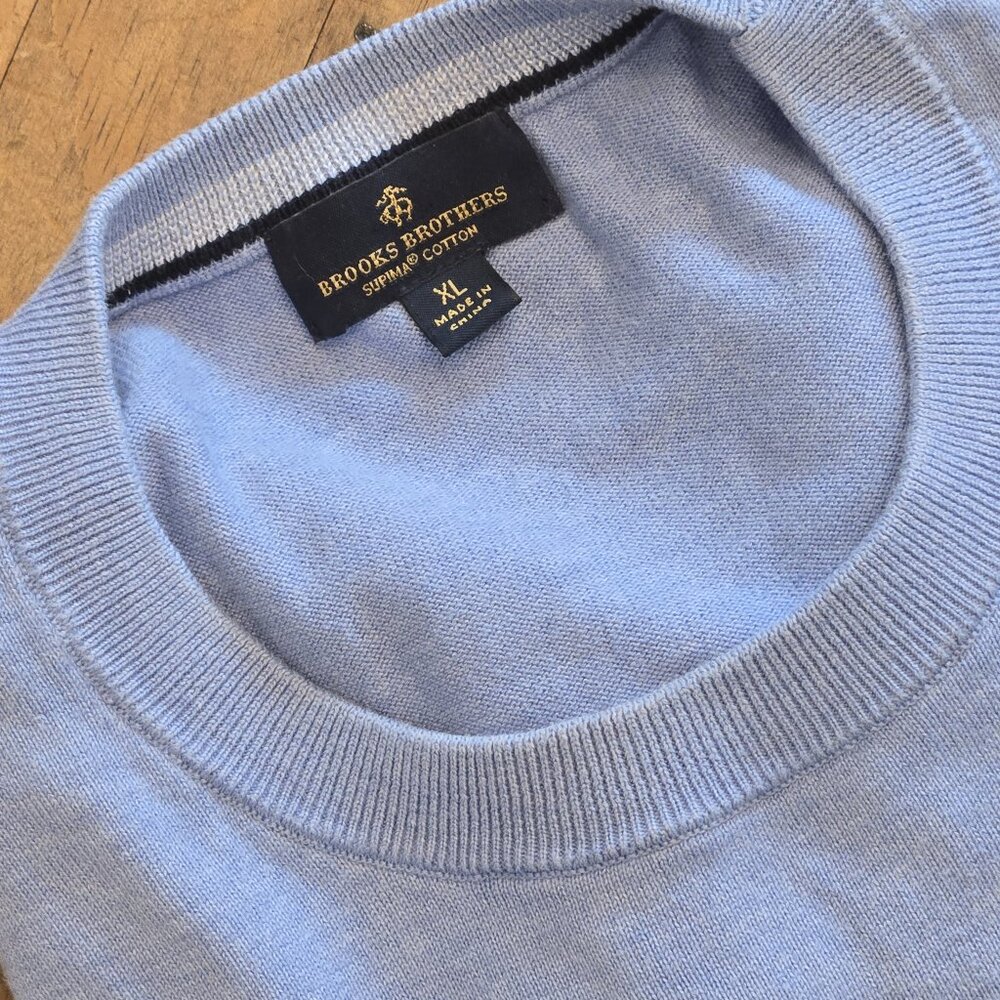 Brooks Brothers Sky Blue Supima Cotton Sweater XL